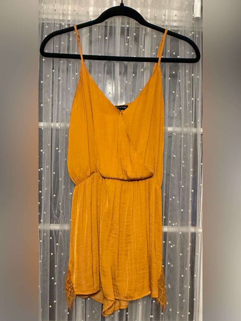 Kendall & Kylie Mustard Spaghetti Strap Romper